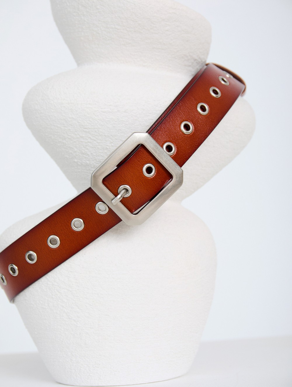 Studded leather belt