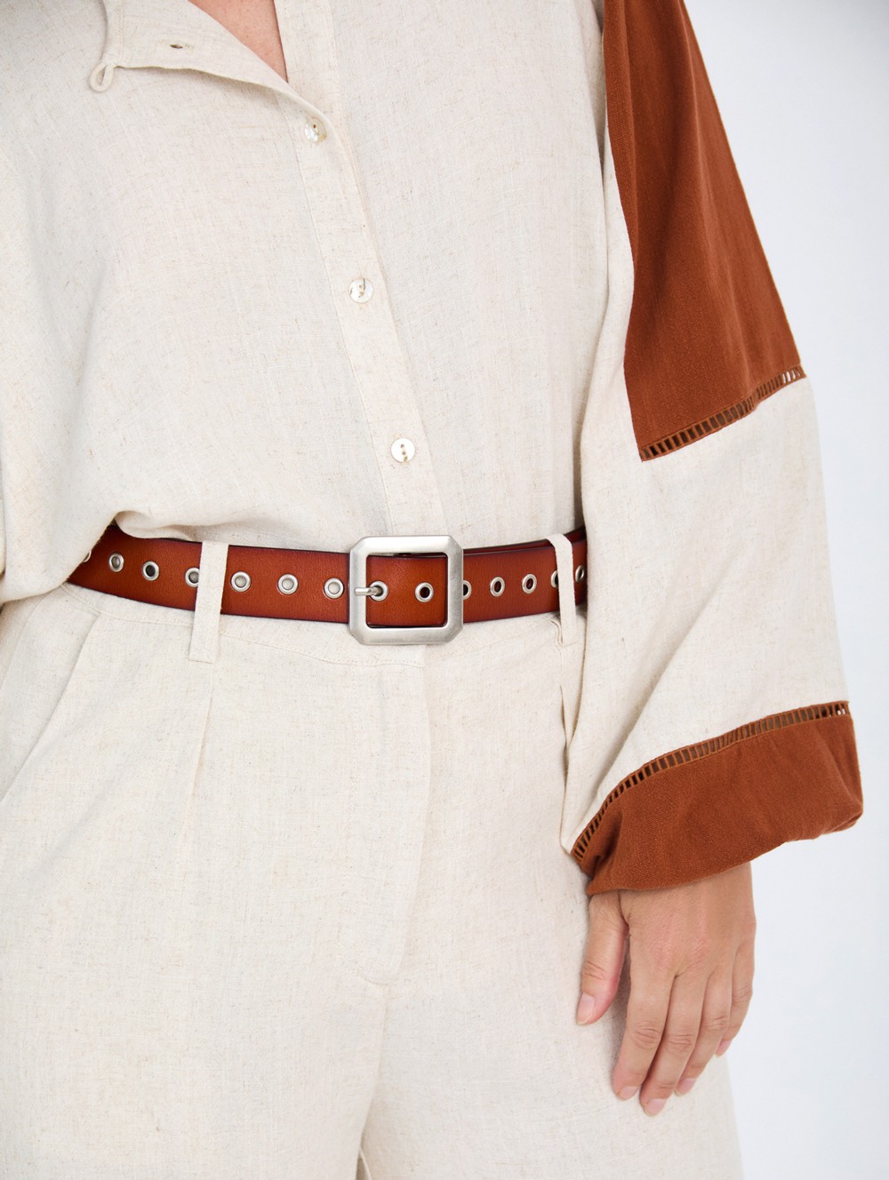 Studded leather belt