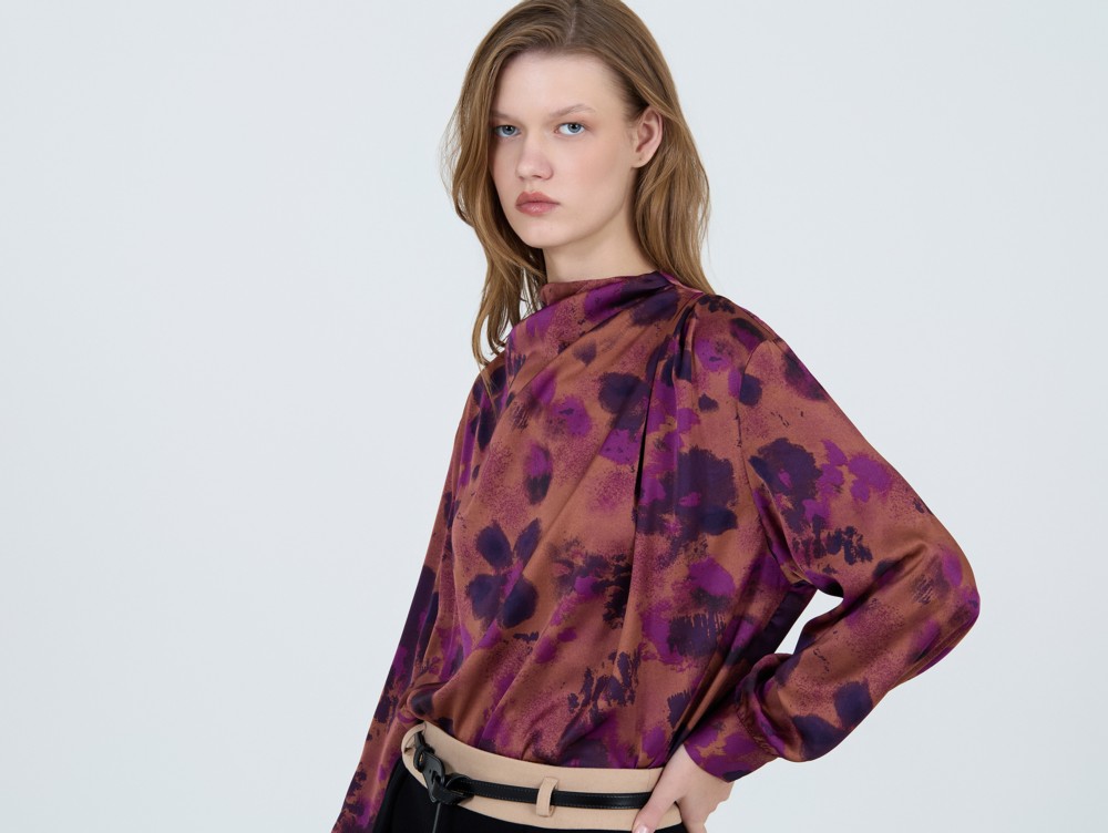 Floral satin blouse 4