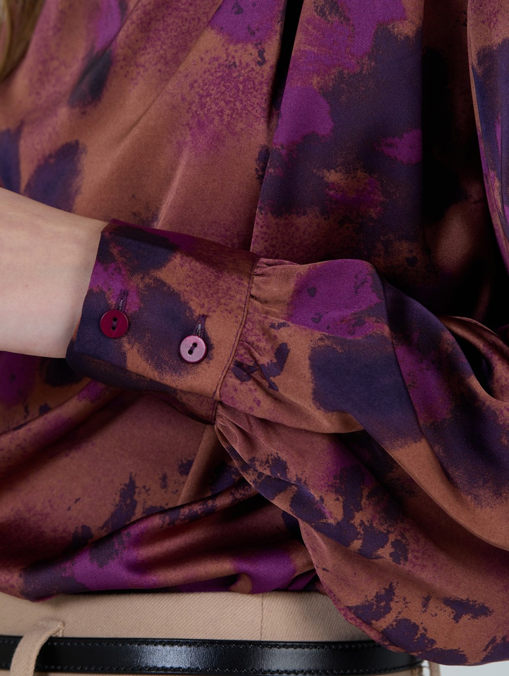 Floral satin blouse 1