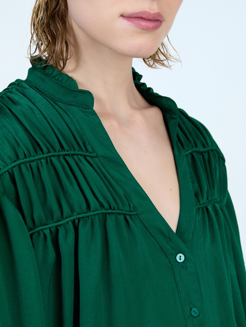 Satin ruffle blouse 5