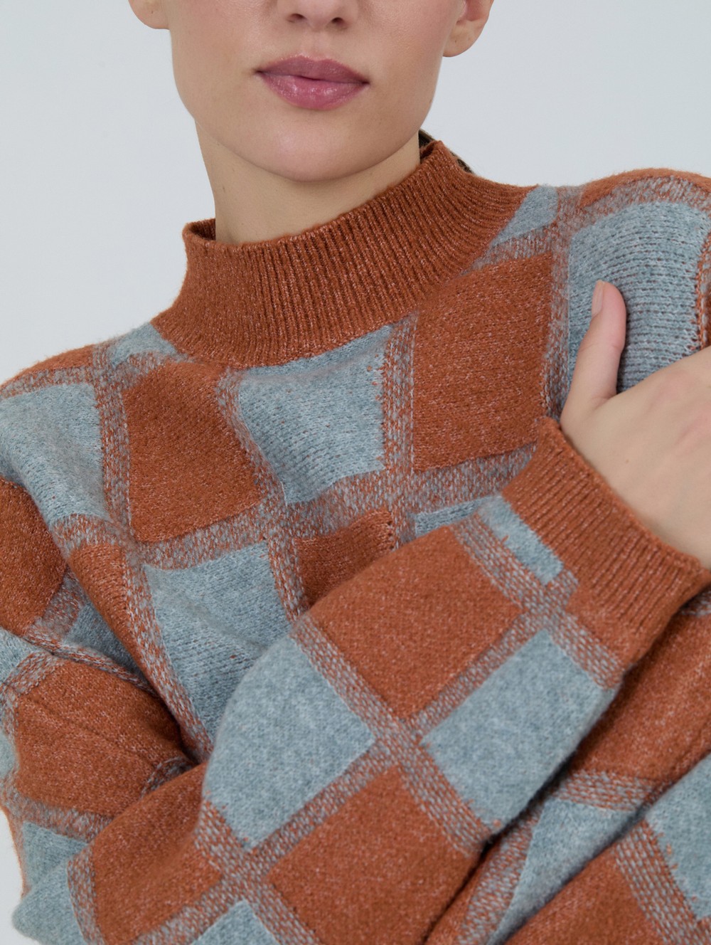 Pull jacquard à carreaux 1