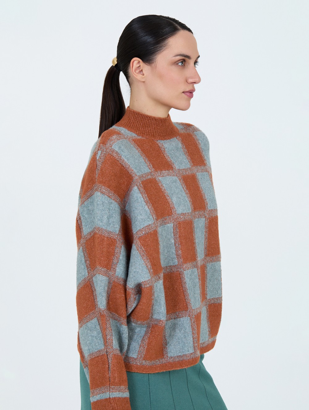 Pull jacquard à carreaux 5