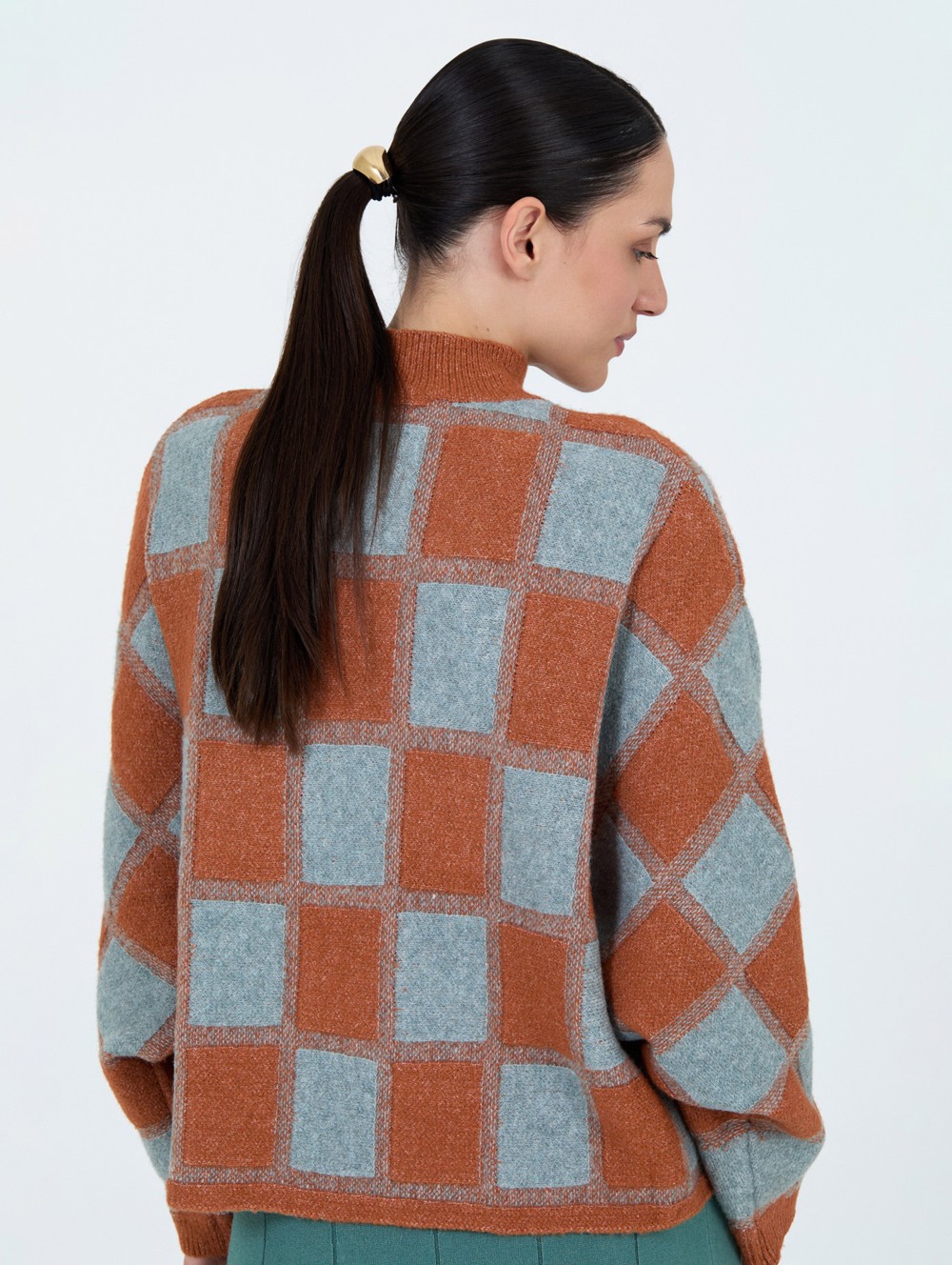 Pull jacquard à carreaux 4