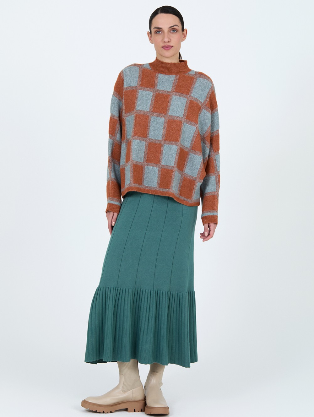 Pull jacquard à carreaux 3