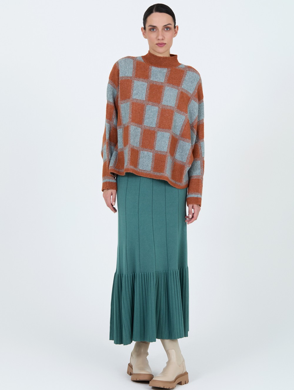 Pull jacquard à carreaux 2