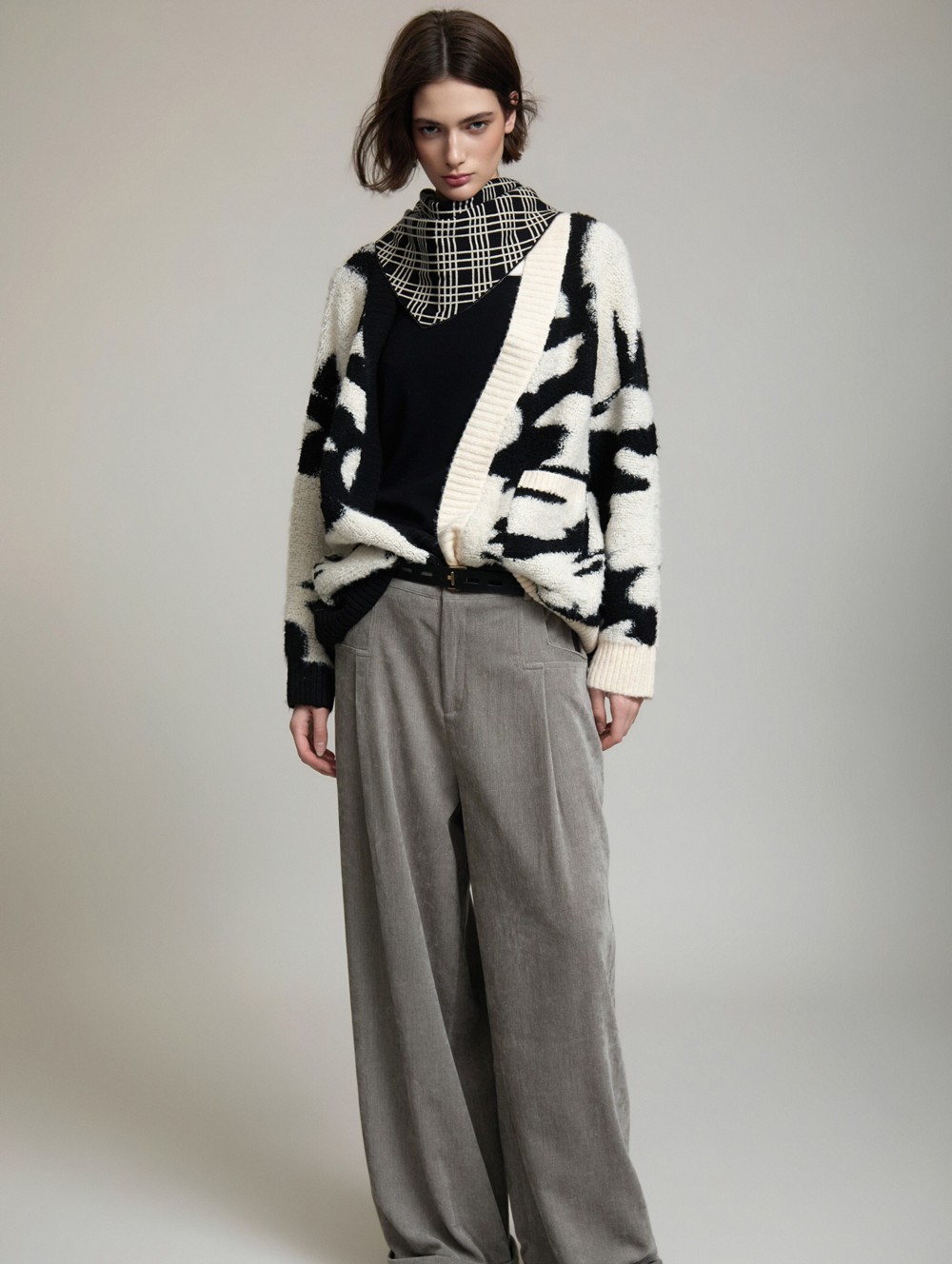 Bicolor jacquard jacket