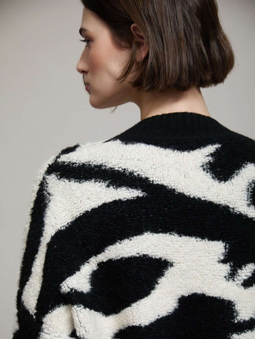 Bicolor jacquard jacket