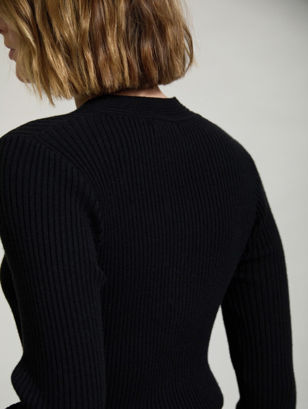 Ribbed braid-detail sweater
