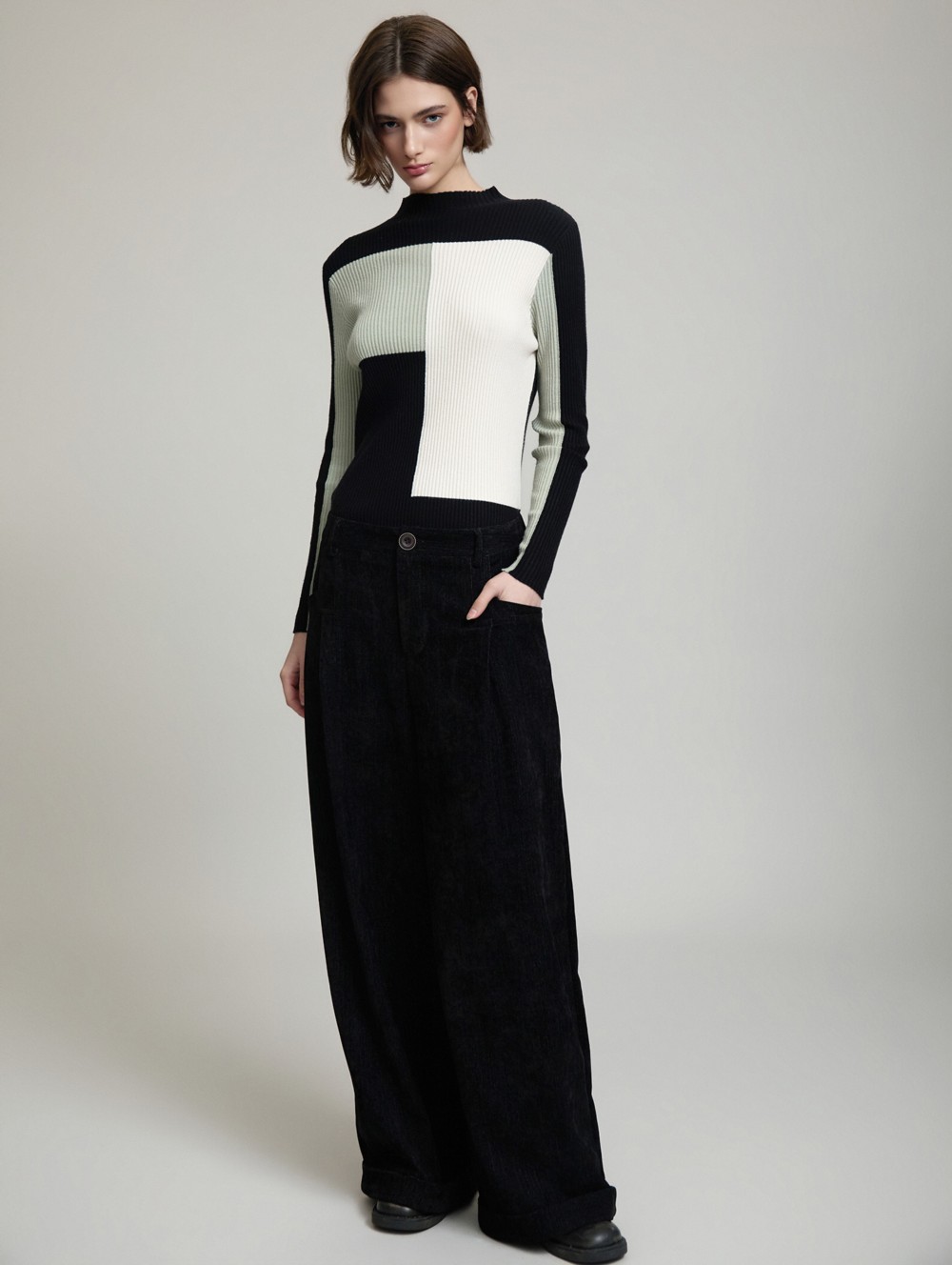 Colorblock ribbed sweater