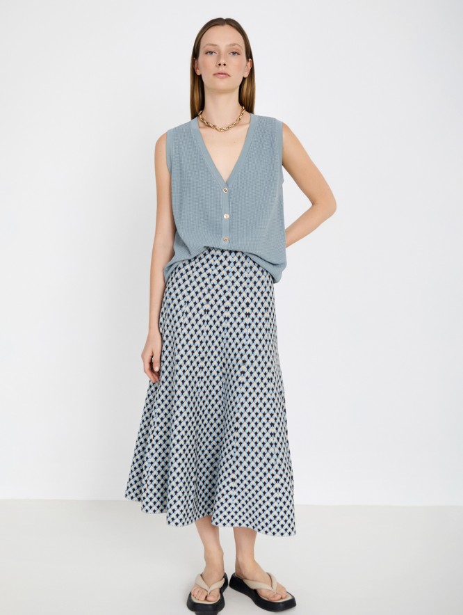 Geometric knit skirt