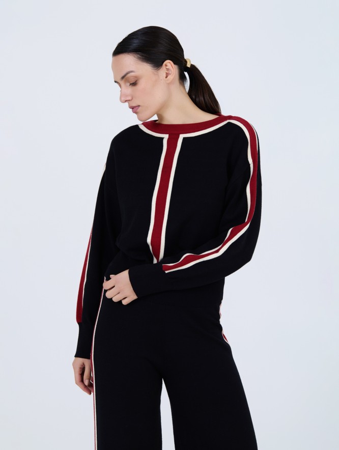 Jersey intarsia rayas