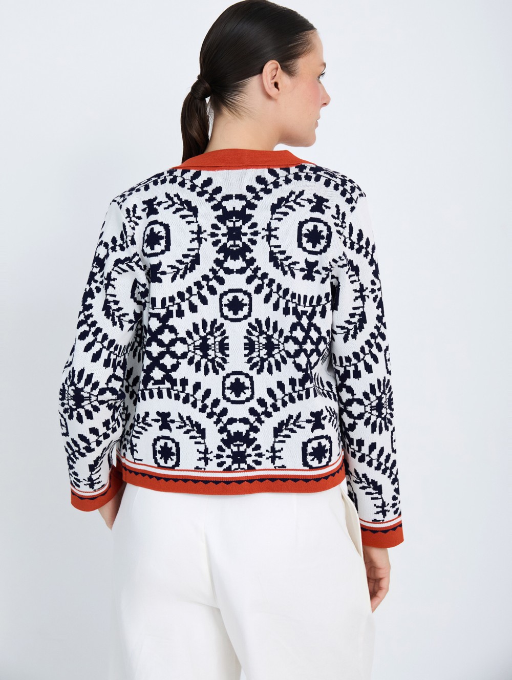 Jacquard knit jacket