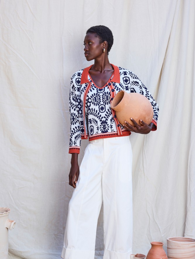 Jacquard knit jacket