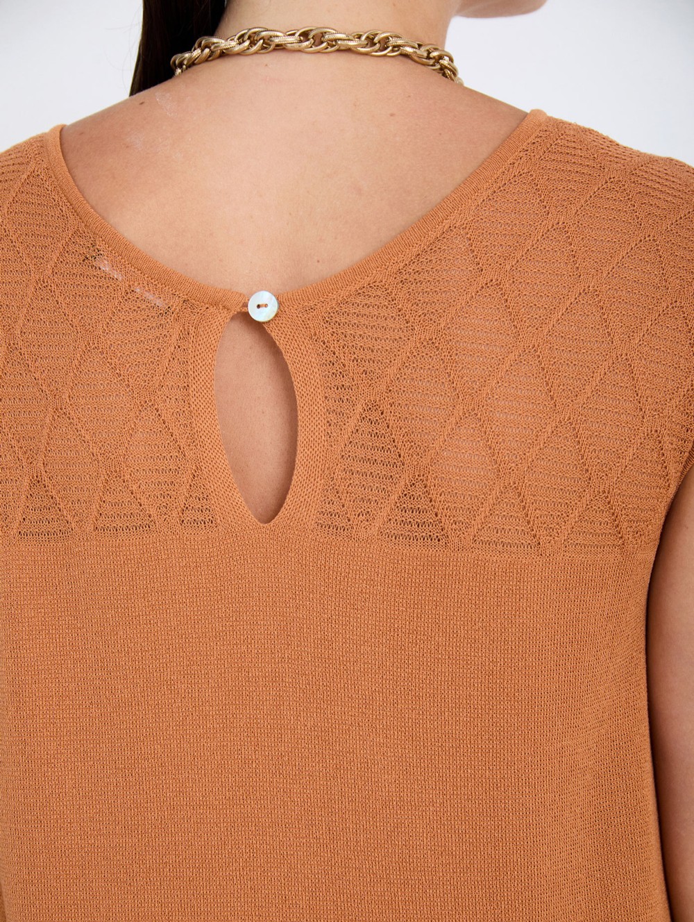 Diamond-pattern knit dress 1