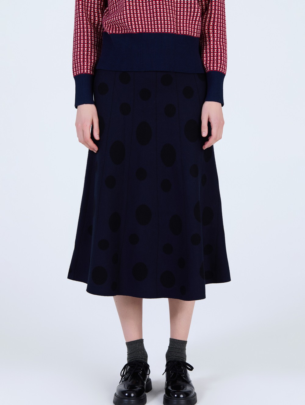 Falda jacquard círculos 1