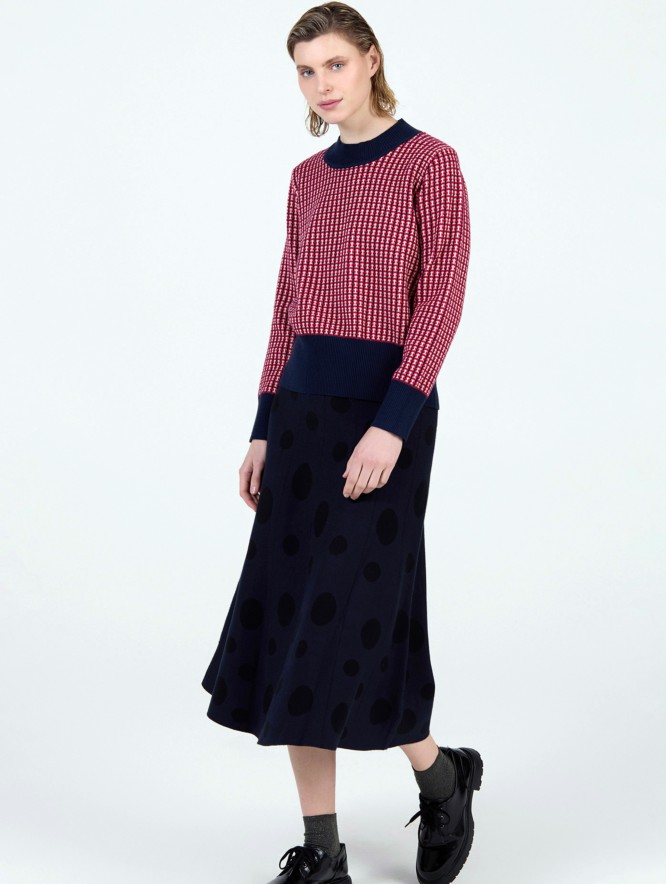 Falda jacquard círculos