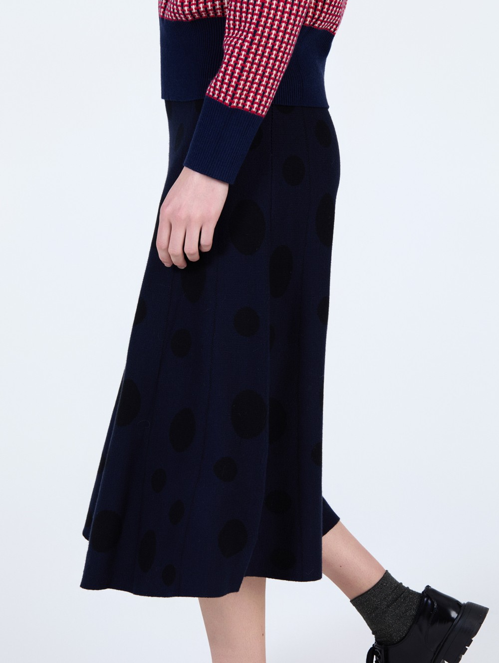 Falda jacquard círculos 4