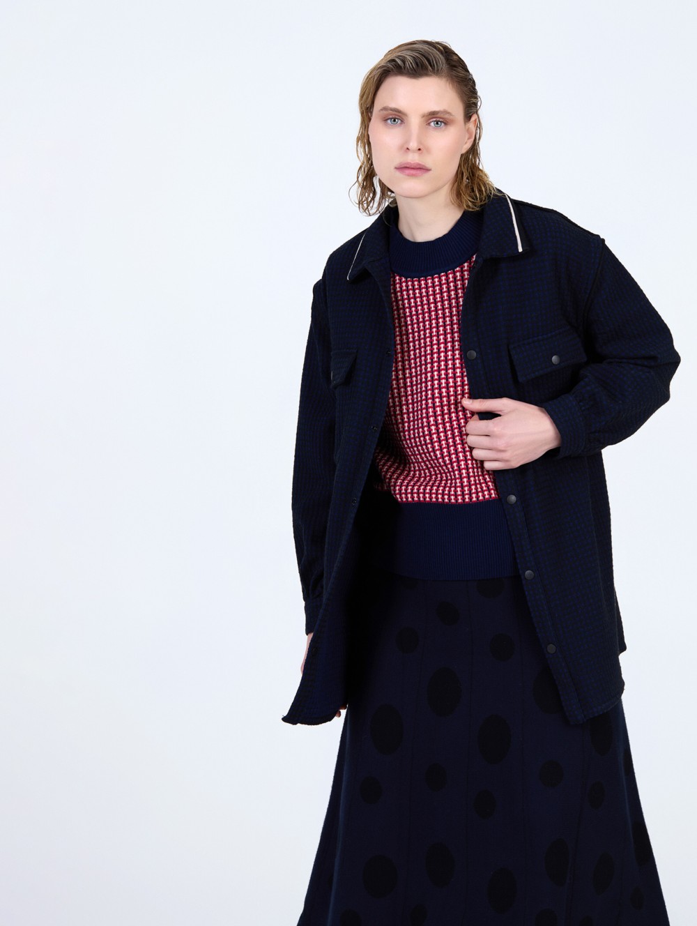 Falda jacquard círculos 2