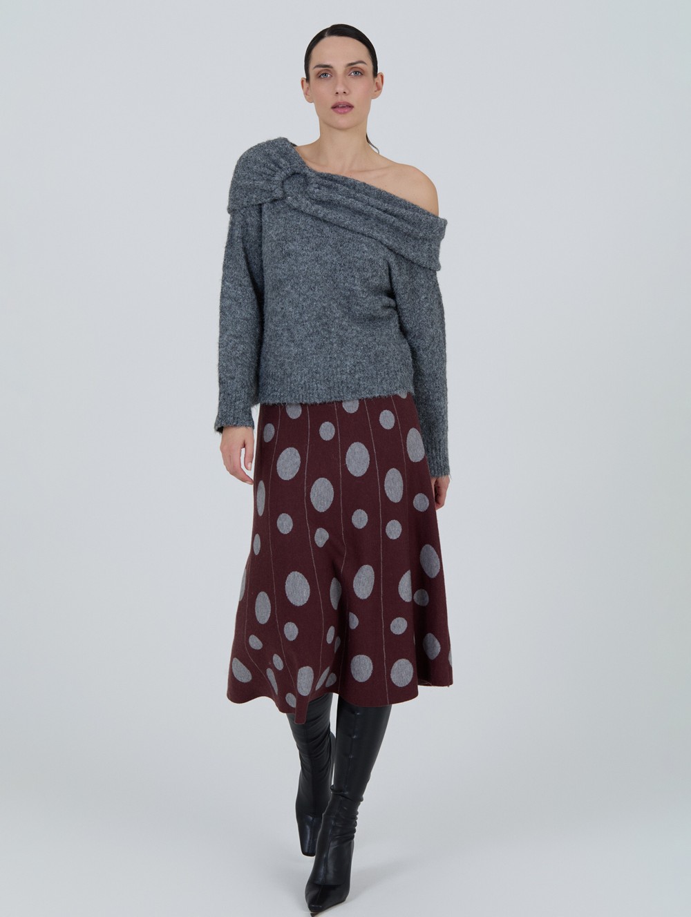 Falda jacquard círculos 8