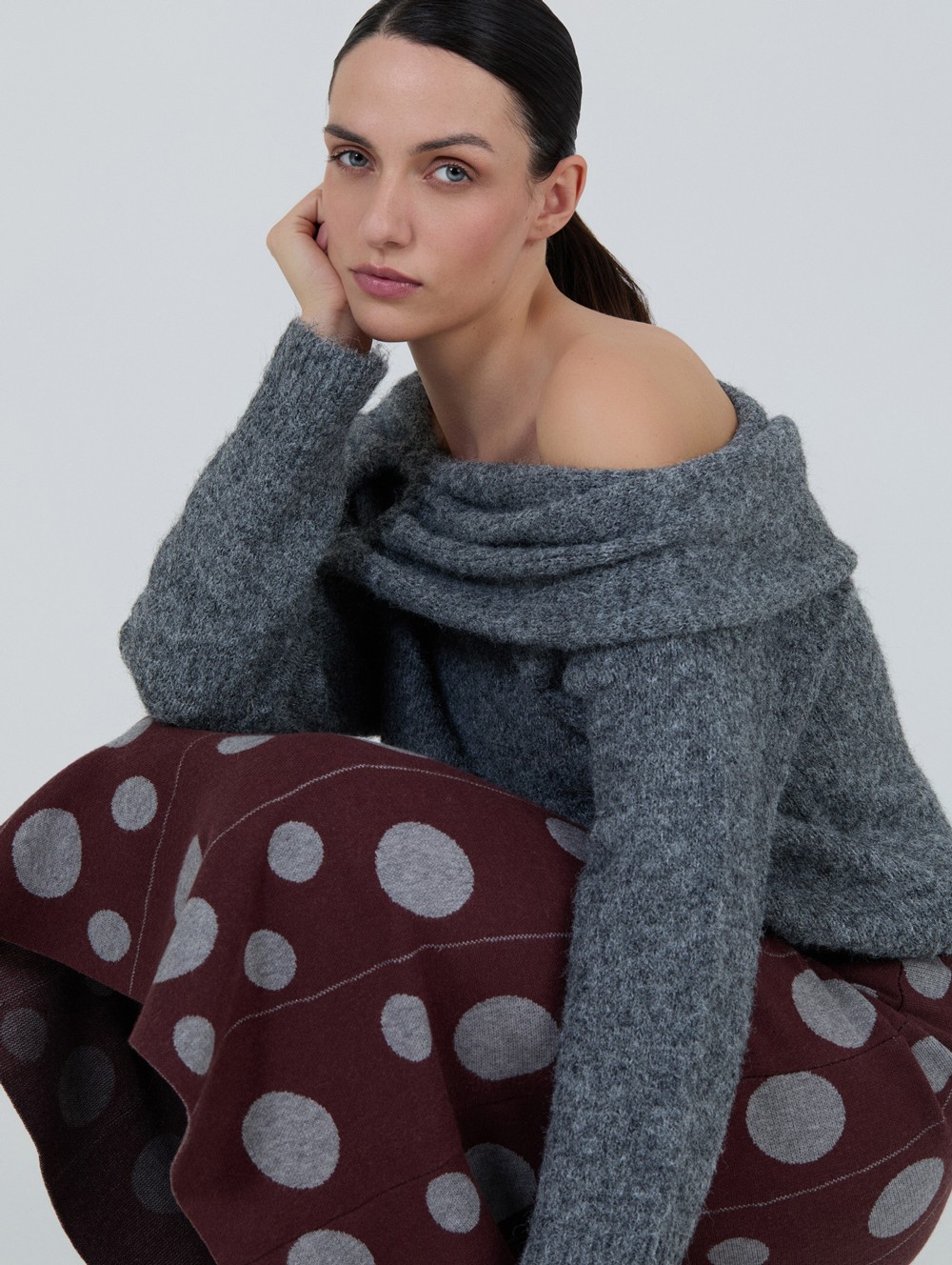 Falda jacquard círculos 5