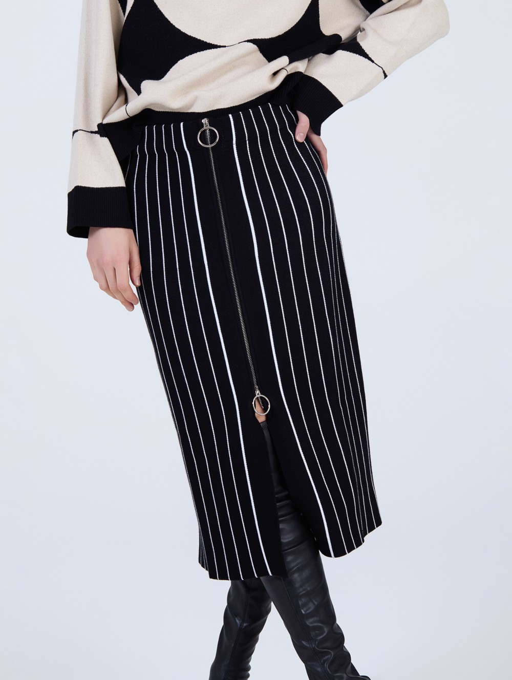 Falda punto cremallera