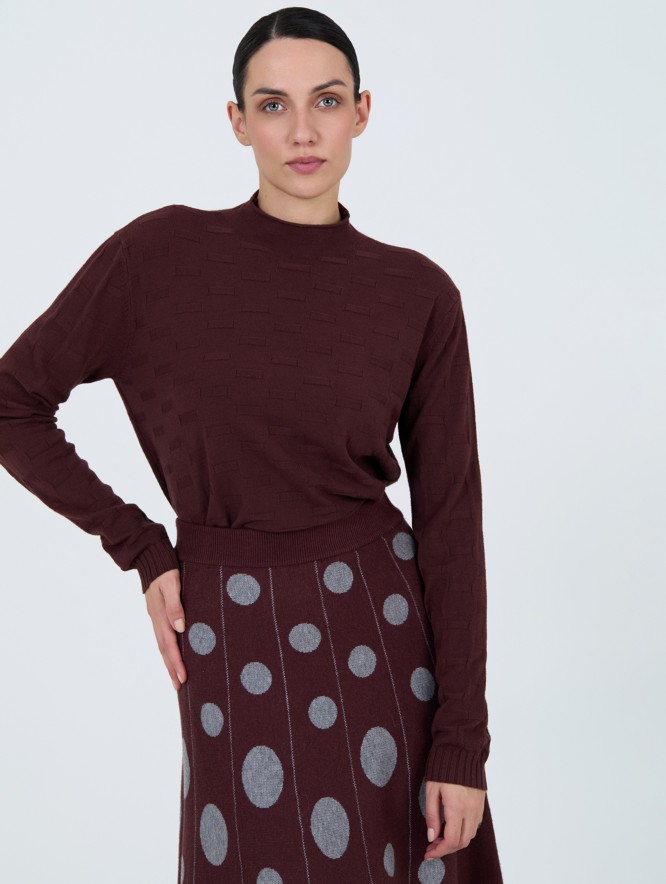 Plain embossed sweater