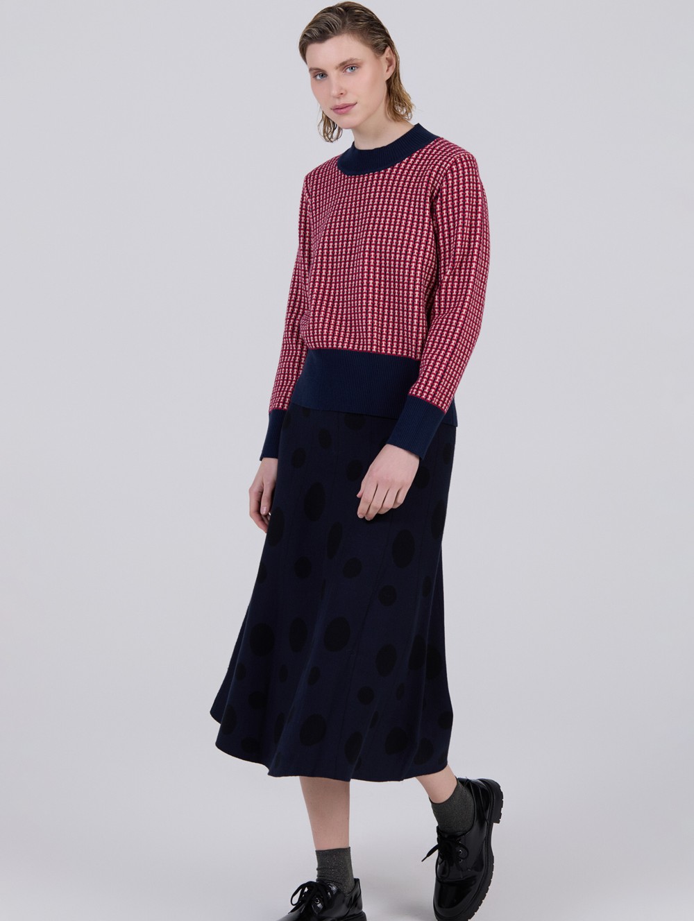 Pull jacquard avec fils de lurex 2