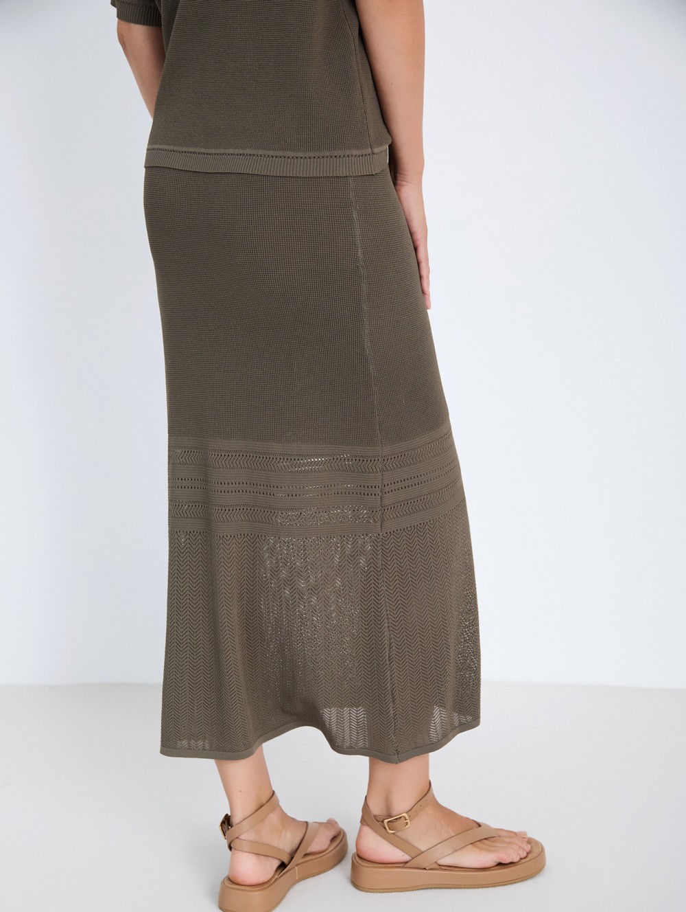 Openwork knit skirt
