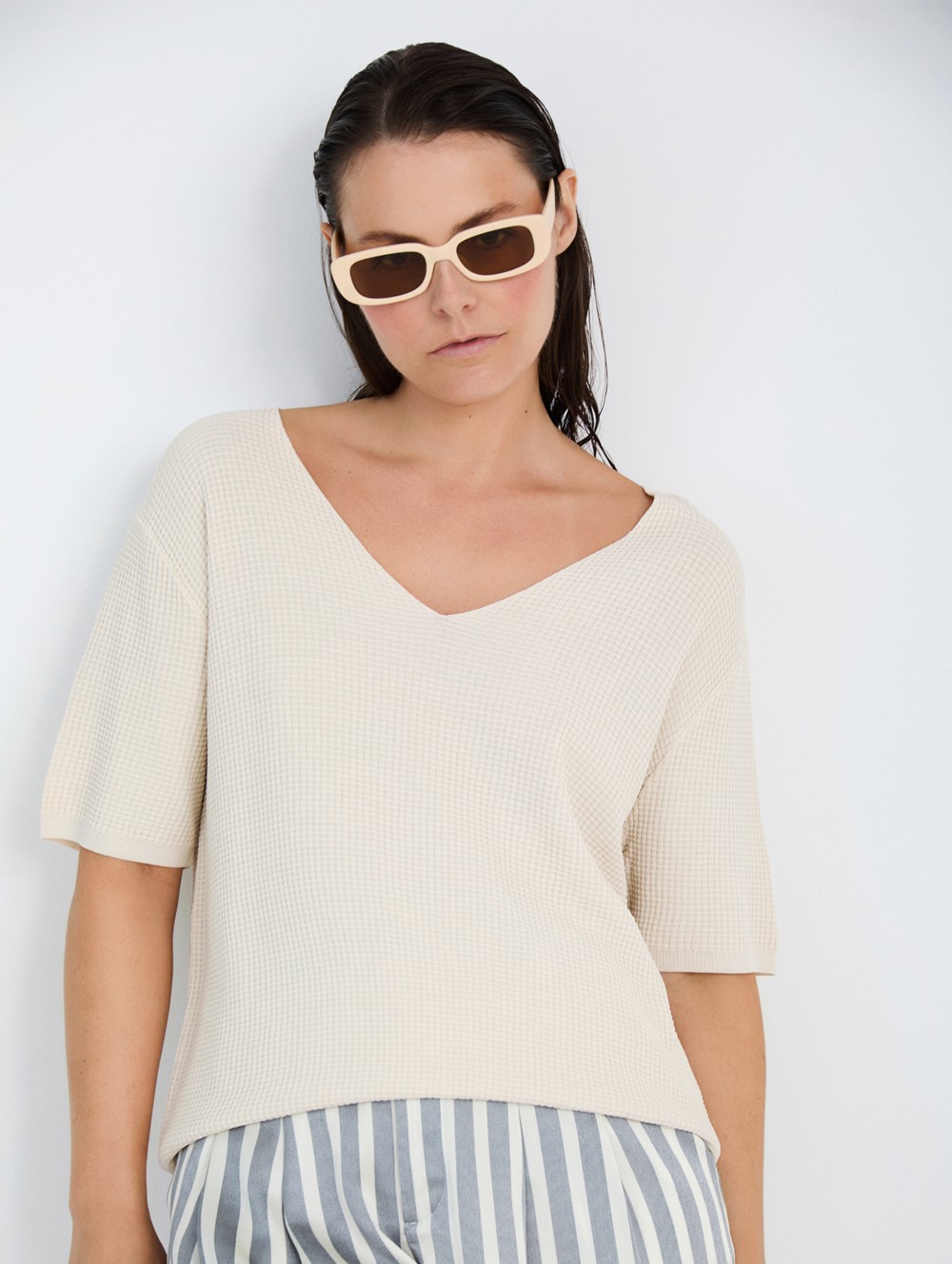 Textured knit top 1