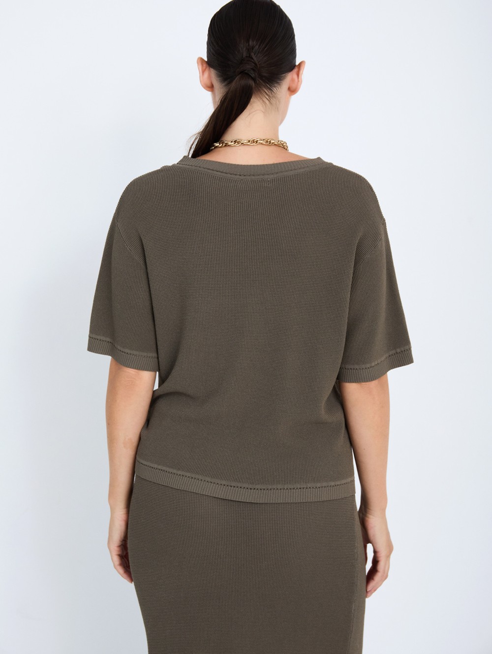 Textured knit sweater