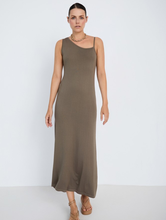 Asymmetric knit dress