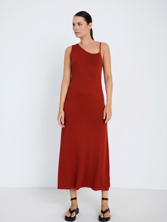 Asymmetric knit dress