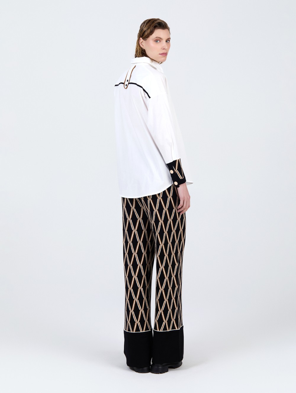 Jacquard popelin shirt