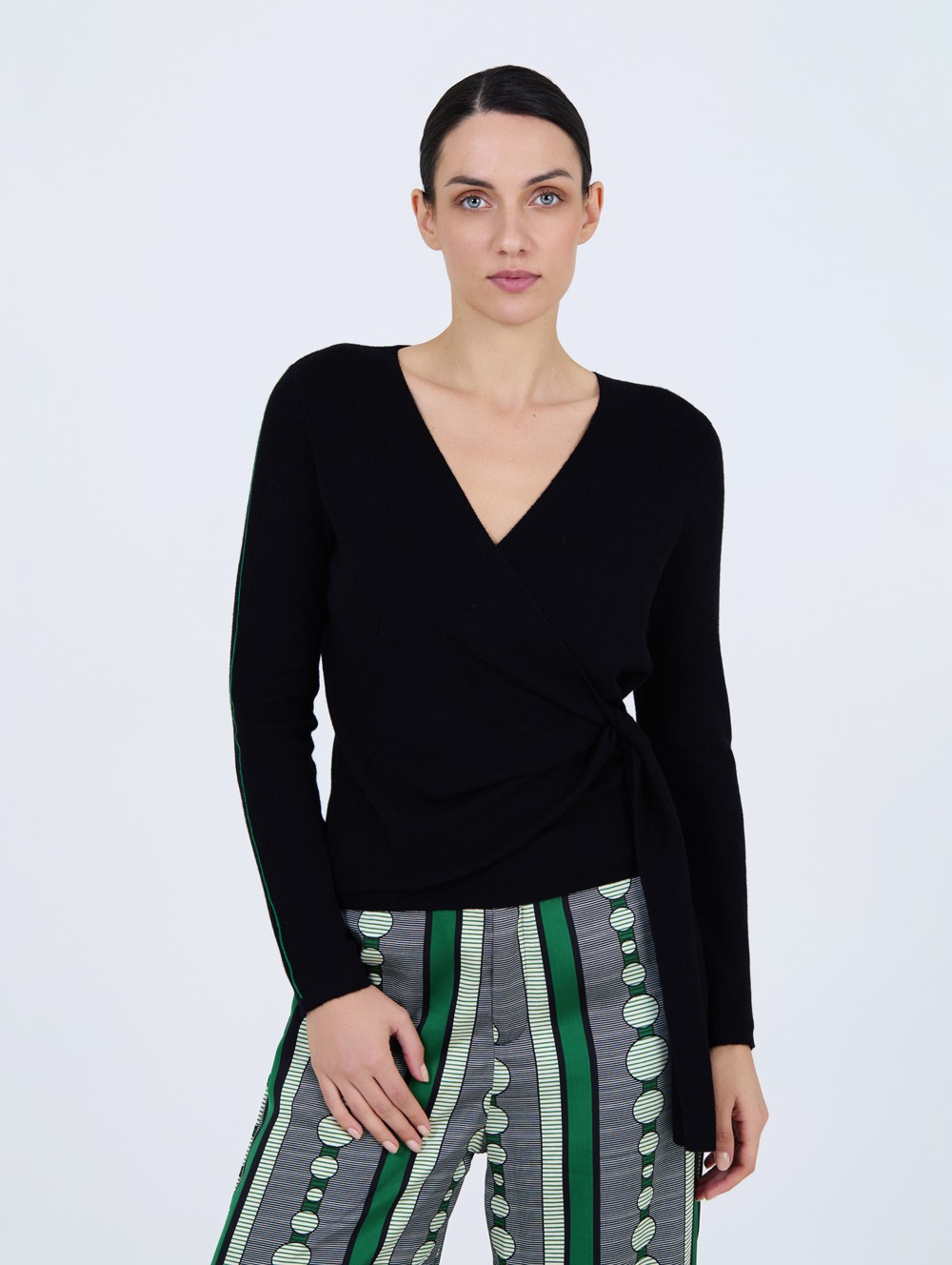 Striped crossover sweater 3