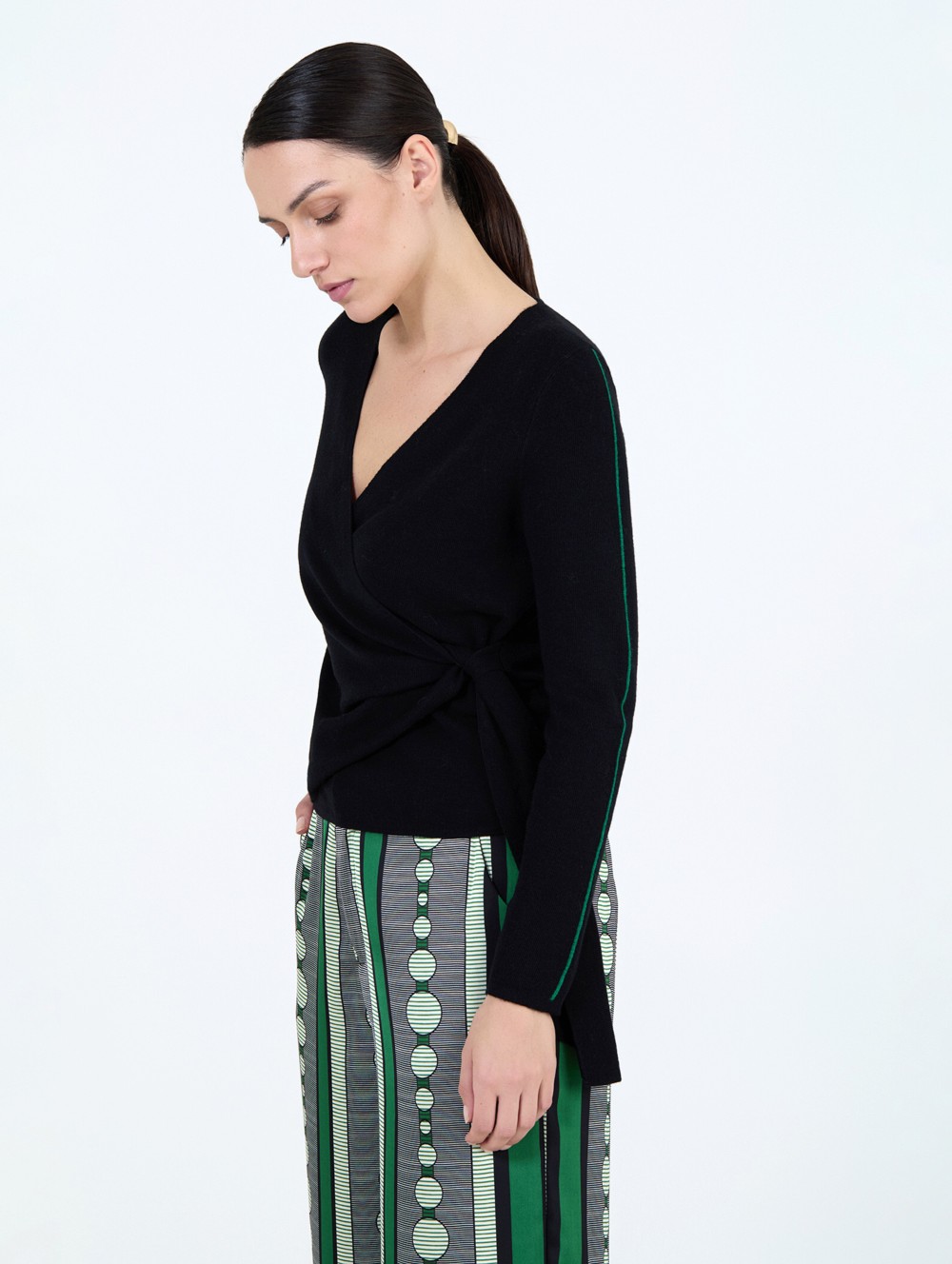 Striped crossover sweater 2