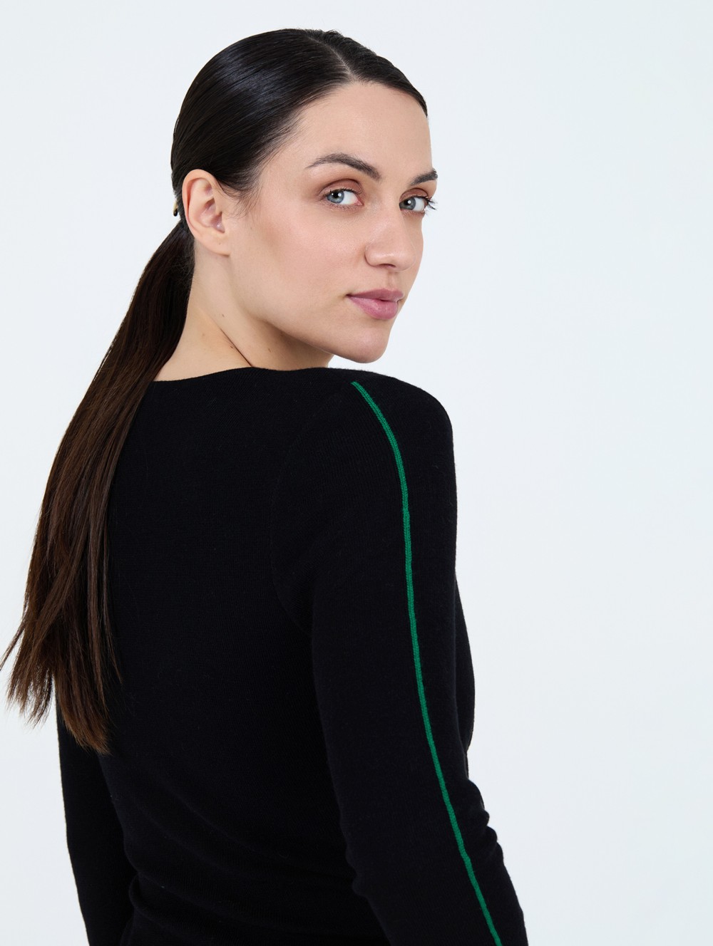 Striped crossover sweater 1