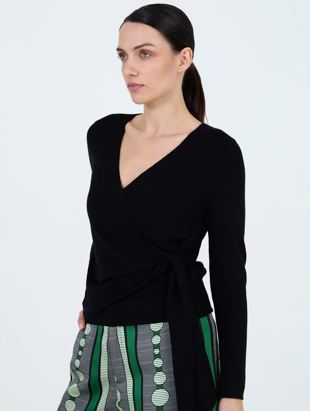 Striped crossover sweater 4