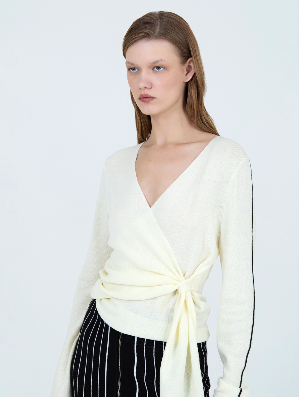 Striped crossover sweater 2