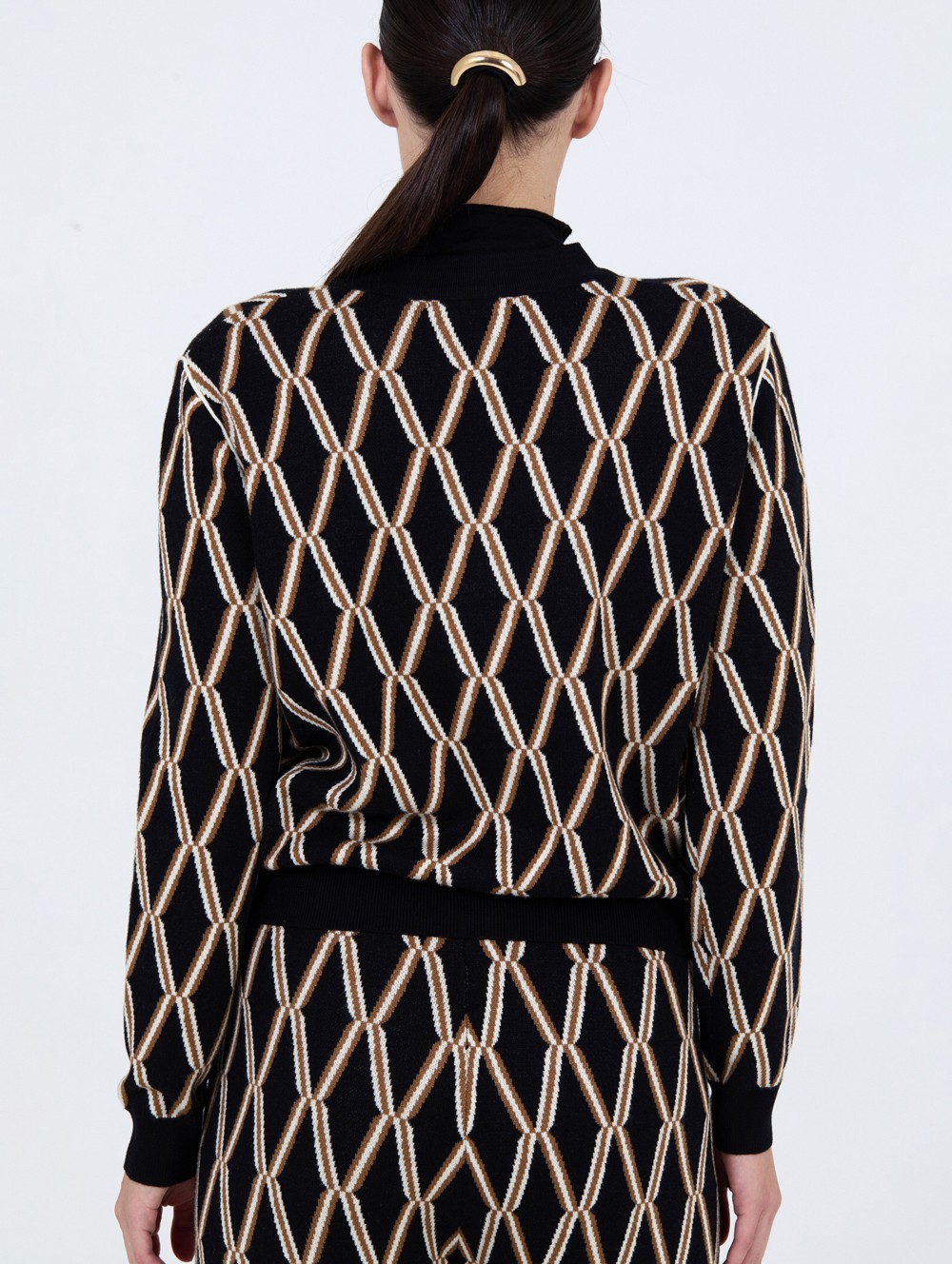 Cardigan jacquard géométrique 2