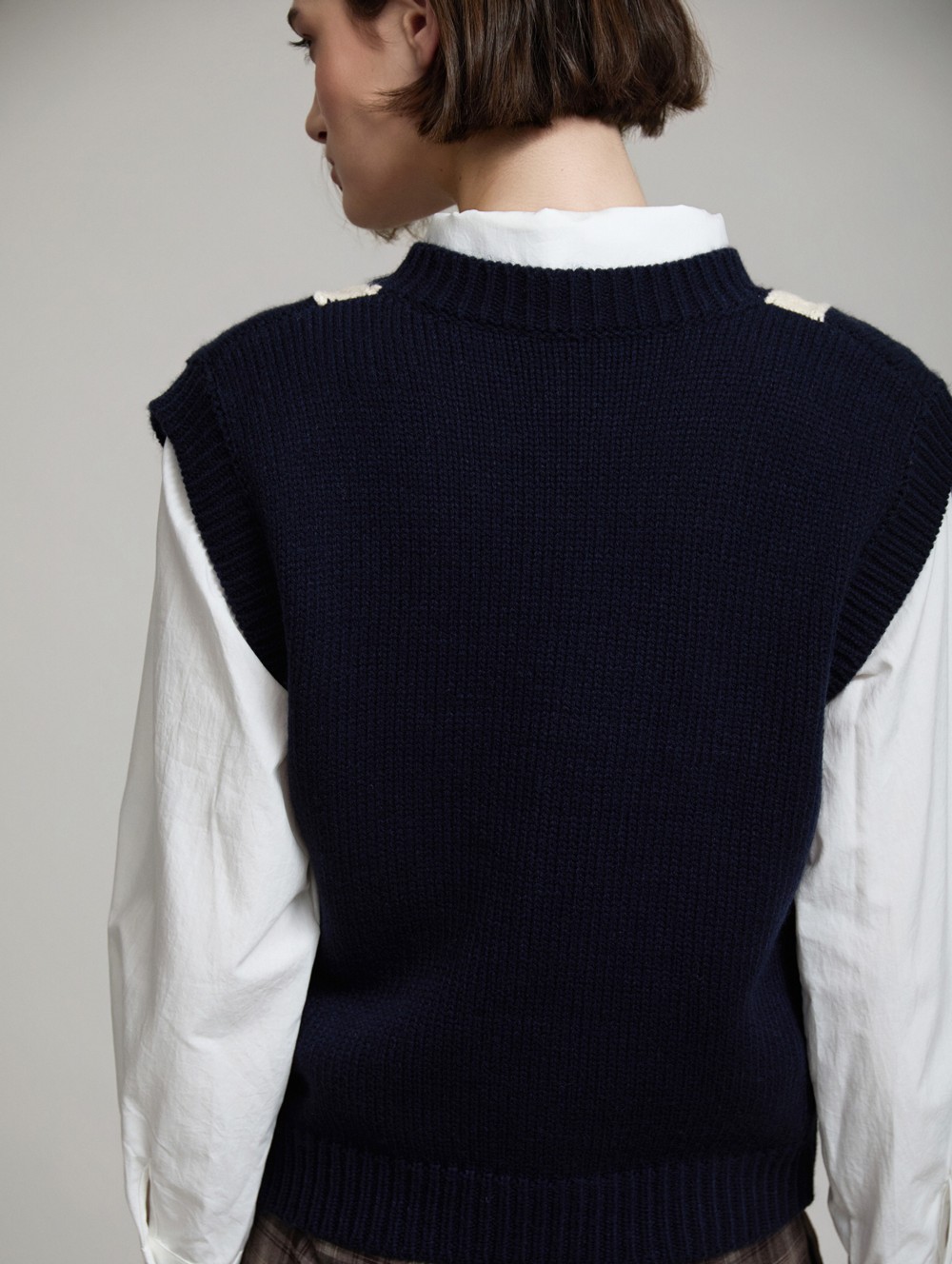 Argyle knit vest