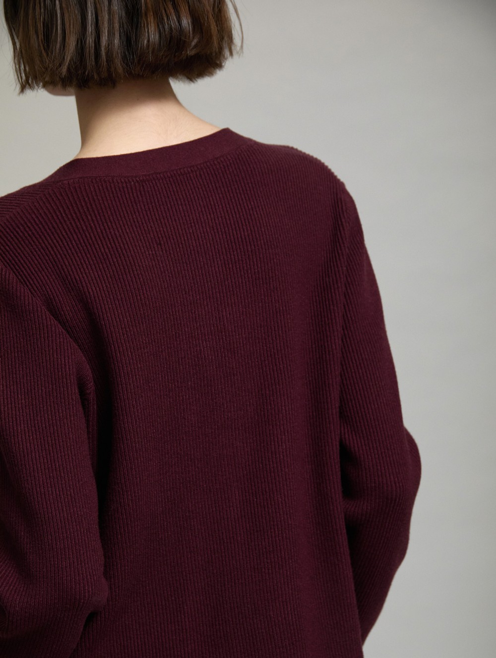 Block color knit jacket