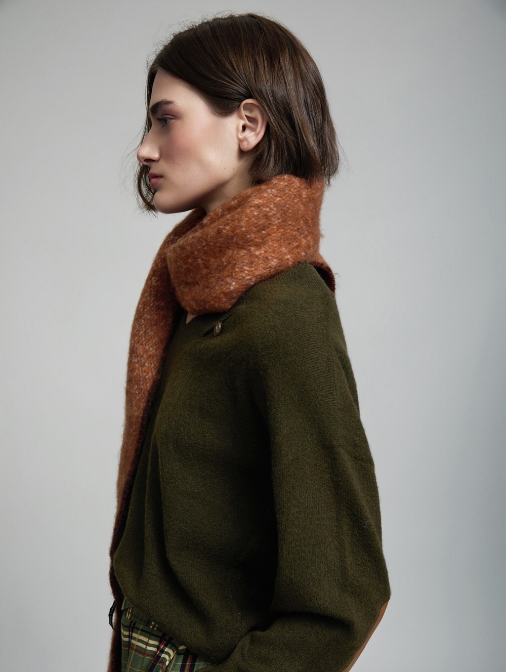 Sweater with faux leather