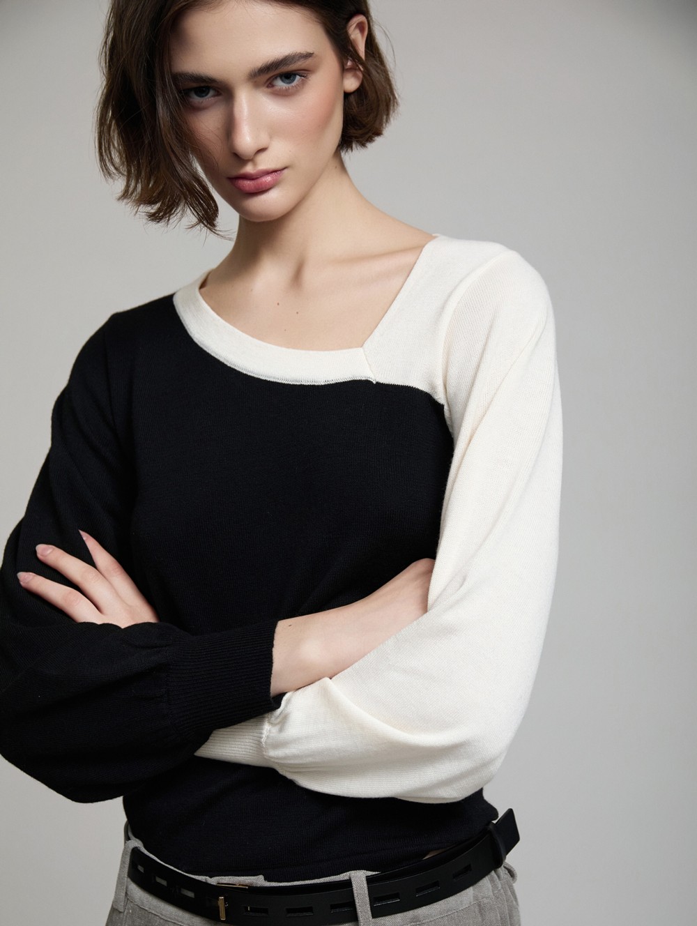 Bicolor soft sweater