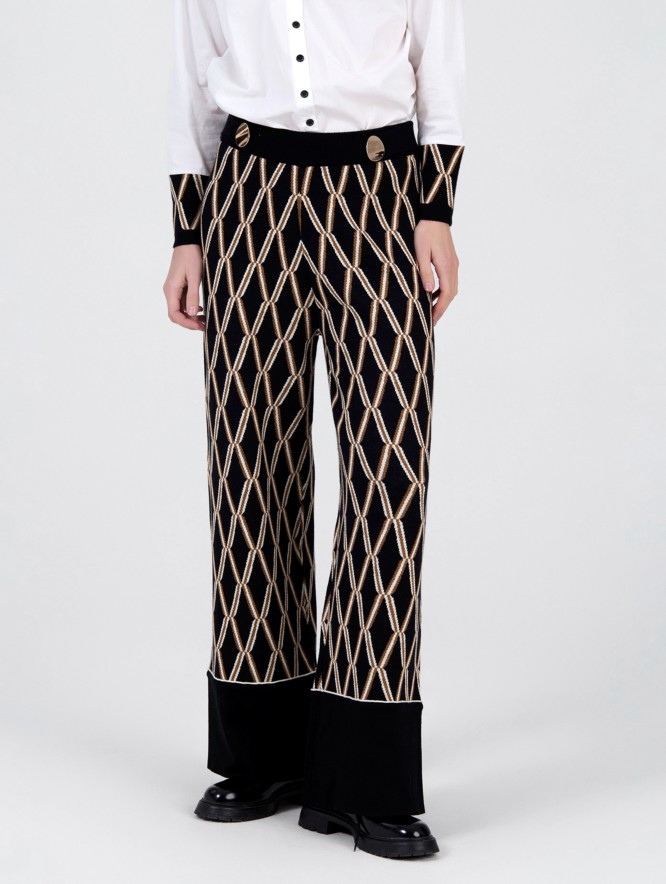 Pantalón jacquard geométrico