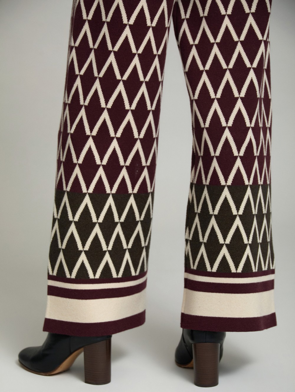 Geometric jacquard trousers