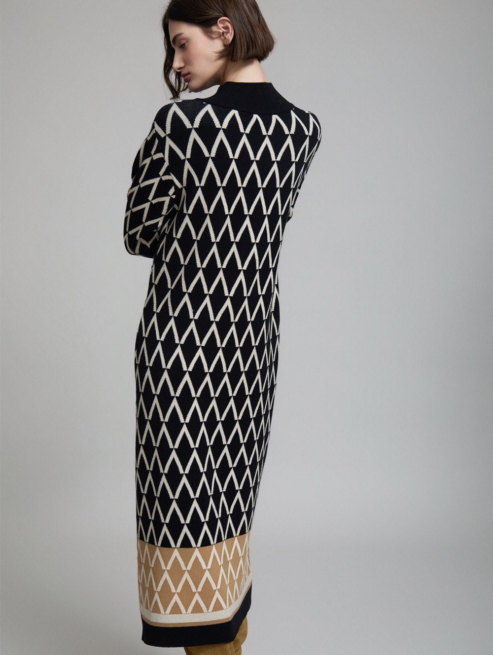 Geometric jacquard dress