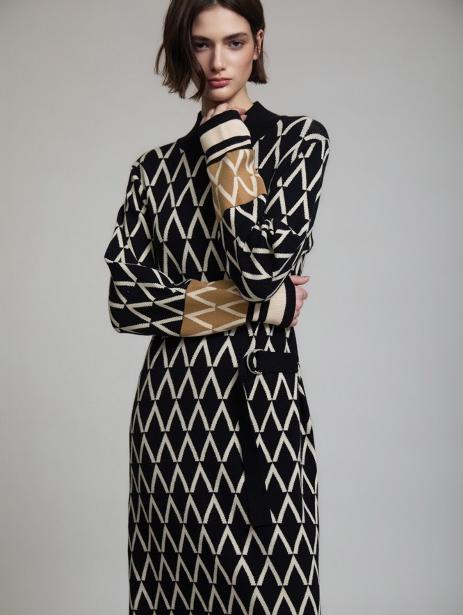 Geometric jacquard dress