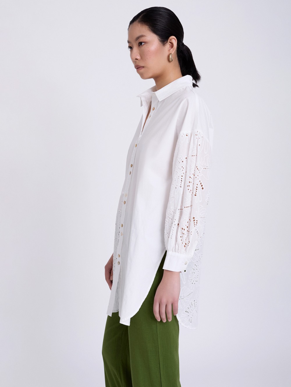 Camisa bordado suizo y popelín 4