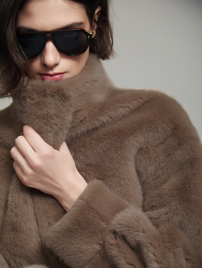 Faux fur jacket